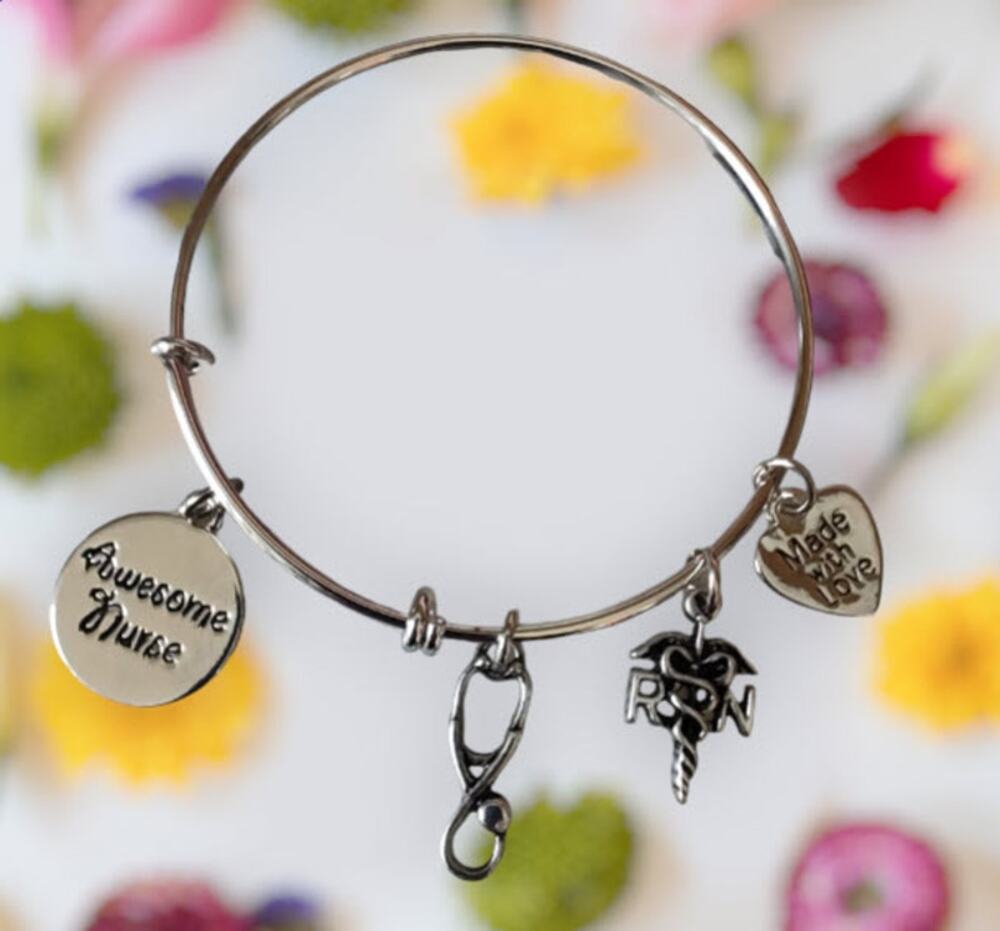 Nurse Bracelet - Fun charms, Adjustable, Birthday, Graduation or Thank You Gift
